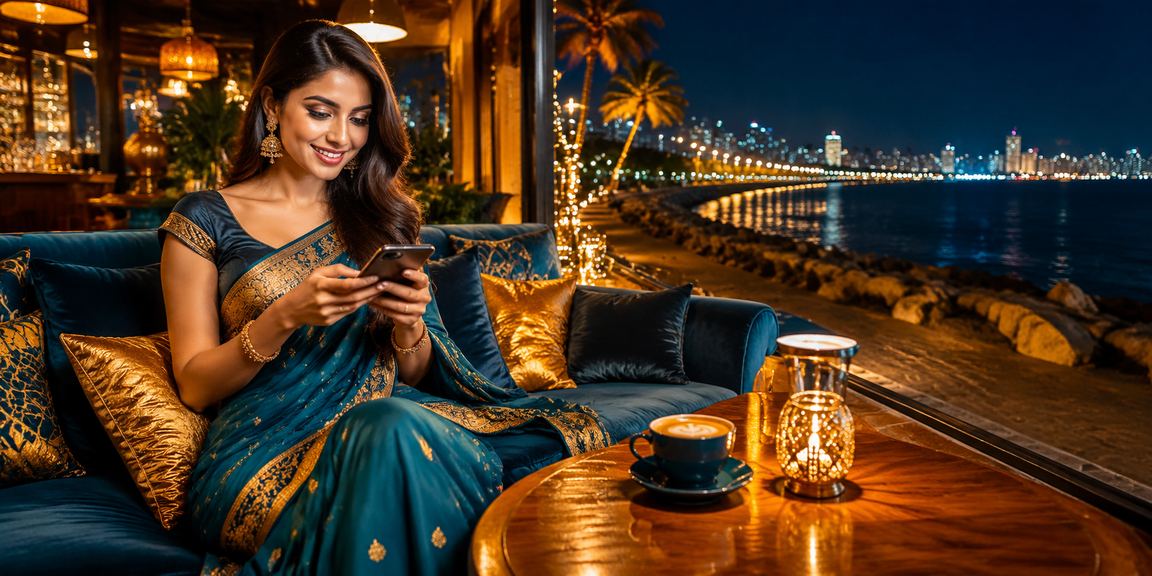 Mobile casino app interface at Mumbai Marine Drive